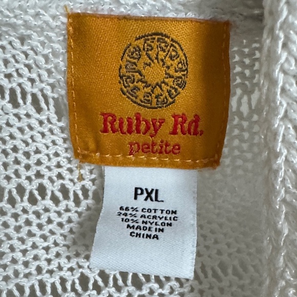 Ruby Rd. White Women's Cardigan - Picture 2 of 3